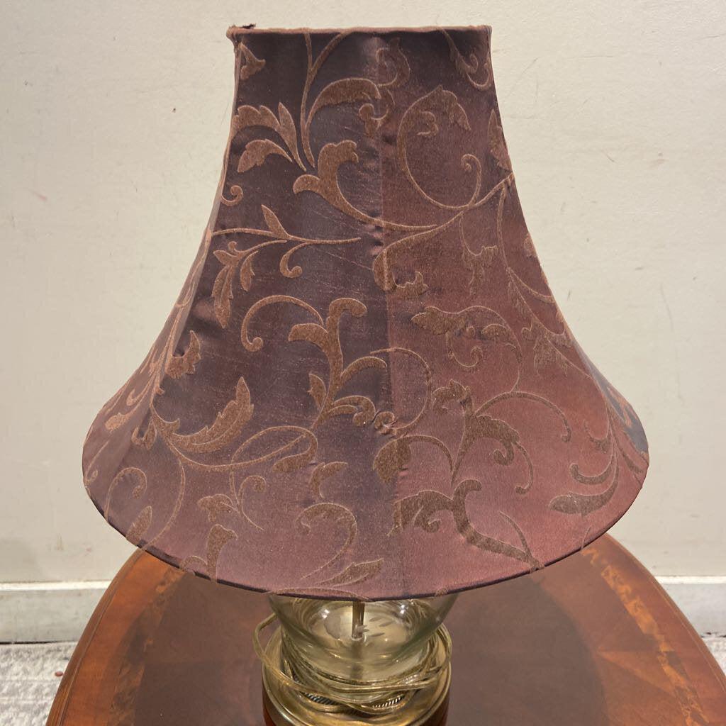 Burgundy Clear Floral Lamp (AS)