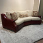 White Fabric Red Leather NH Conversational (LLKH)