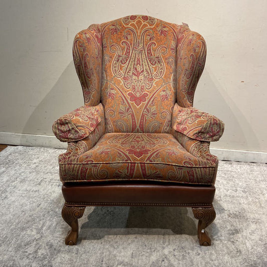 Red Fabric Wingback Chair (CSH)