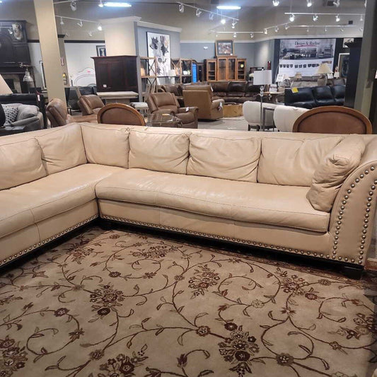 2pc Omnia Tan Leather NH Sectional (KHKH)