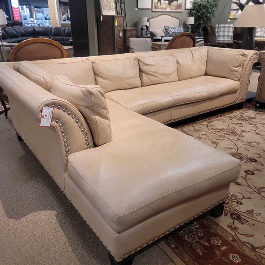 2pc Omnia Tan Leather NH Sectional (KHKH)
