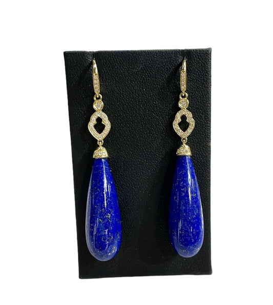 18KT YG DANGLE LAPIS W/PAPERS