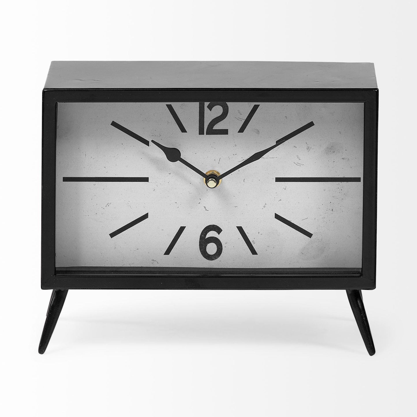 Lita Black Metal Rectangular Table Clock