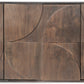 Xanti 70x18 Brown Solid Wood Frame Gold Metal Legs 4 Door Cabinet Sideboard