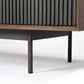 Grace I Two-Toned Brown Solid Wood TV Stand Media Console with Slated Doors, TV up to 82"