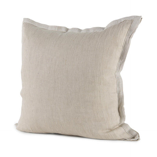 Mae 20L x 20W Beige Fabric Decorative Pillow Cover