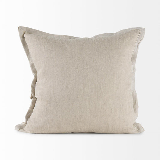 Mae 20L x 20W Beige Fabric Decorative Pillow Cover