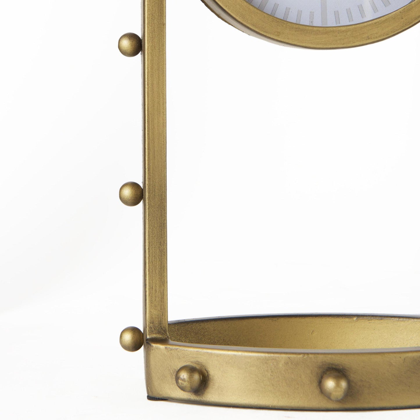 Marian 7.5L x 5.7W x 13.0H Gold Studded Table Clock