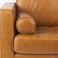 Svend 65.0L x 38.0W x 34.0H Tan Leather Love Seat Sofa
