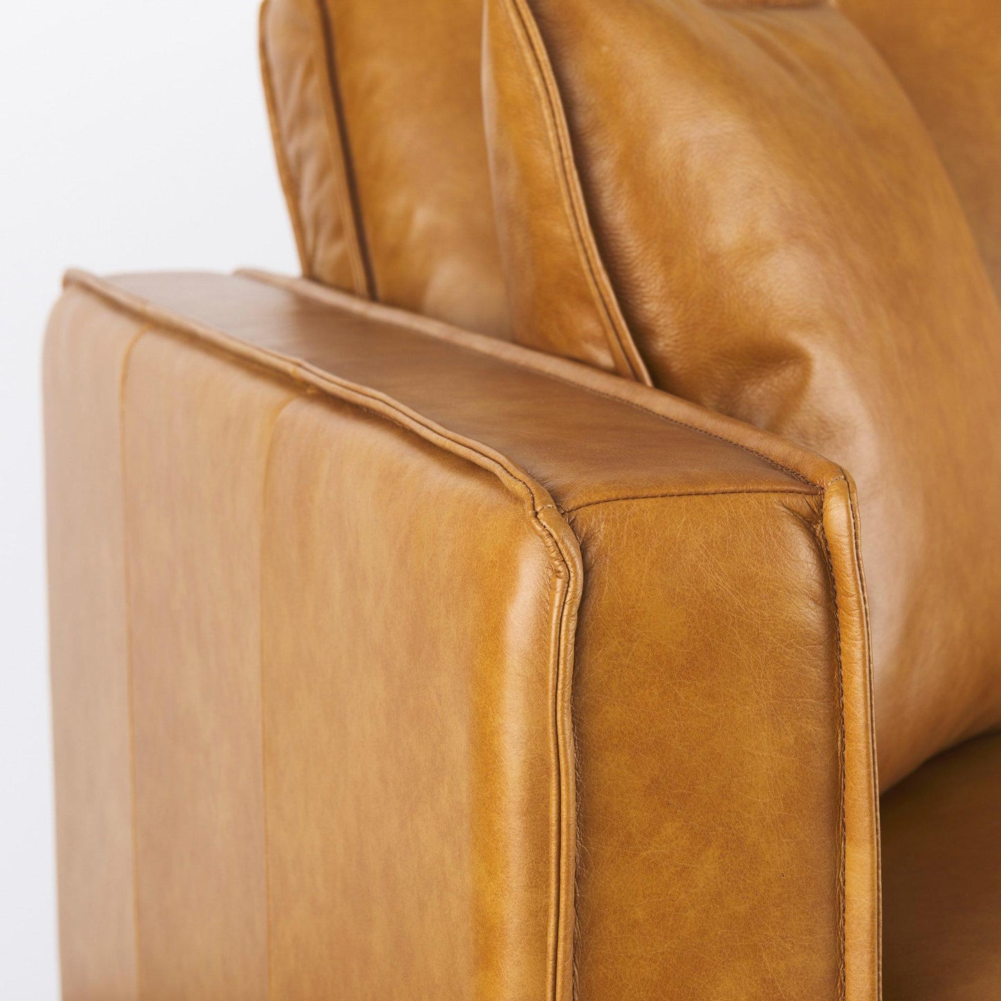 D'Arcy 65.0L x 37.0W x 34.0H Tan Leather Love Seat