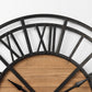 Lewiston 42.1L x 2.6W x 42.1H Black Iron W/Wood Round Wall Clock