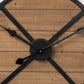 Lewiston 30.1L x 2.0W x 30.1H Black Iron W/Wood Round Wall Clock