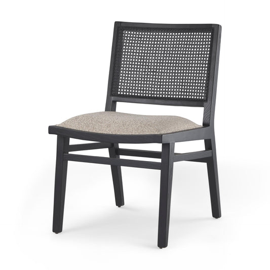 Wynn 20.5L x 24.6W x 34.1H Beige Fabric W/Black Wood Dining Chair