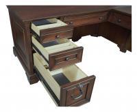 Richmond L-Shaped Desk (Brown Burgundy)