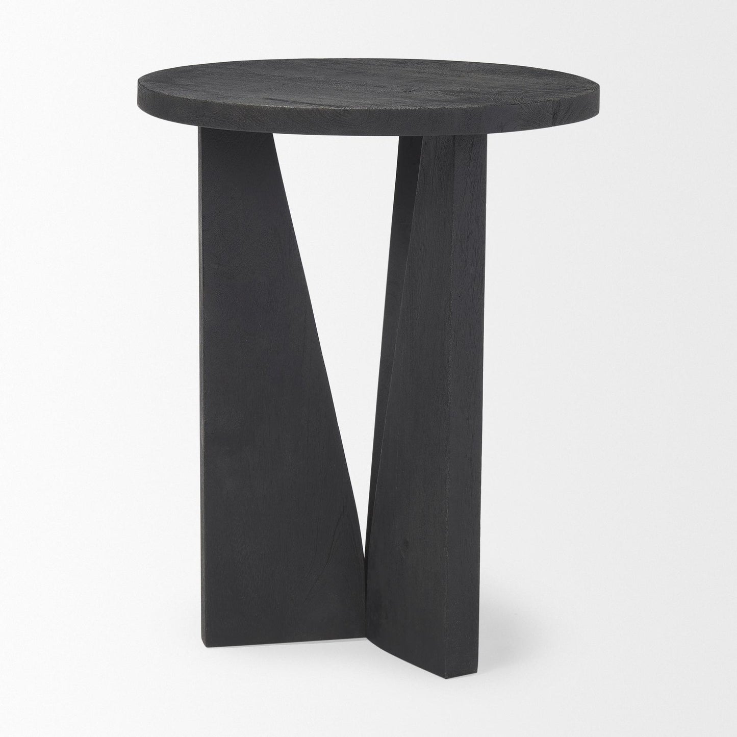 Mattius Black Wood Accent Table