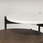 Larkin Marble & Dark Brown Wood Tabletop Nesting End/Side Tables