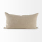 Isolde 14L x 26W Beige and Black Fabric Color Blocked Decorative Pillow Cover