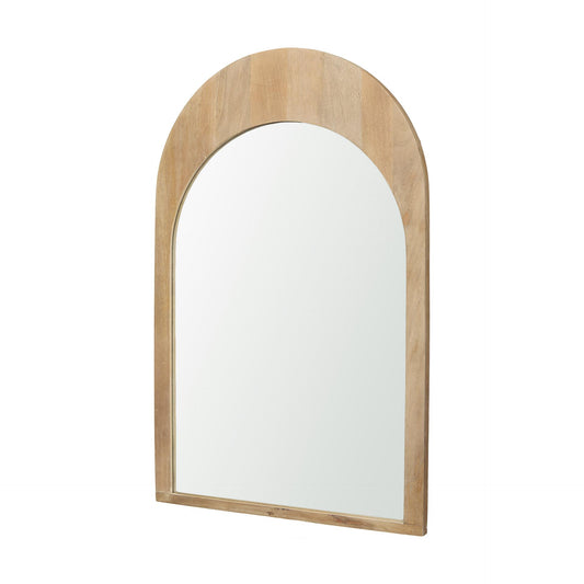 Celeste Light Brown Wood Arched Mirror