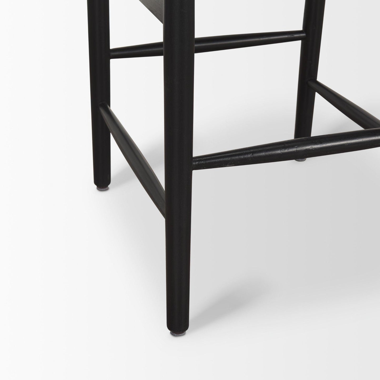 Trixie Black Wood Frame w/ Gray Upholstered Seat Bar Stool