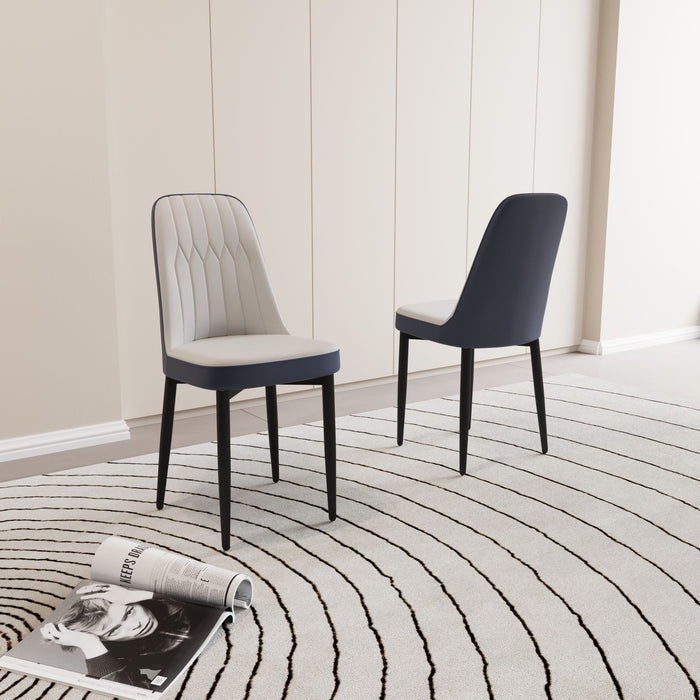 Modern Dining Chair With Cushions And Metal Legs