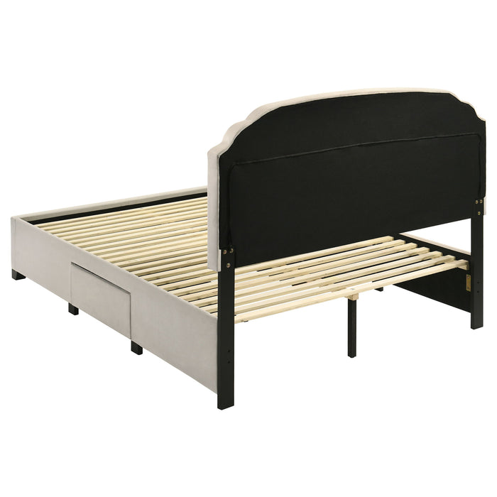4 Drawer Upholstered Storage Bed With Button Tufting