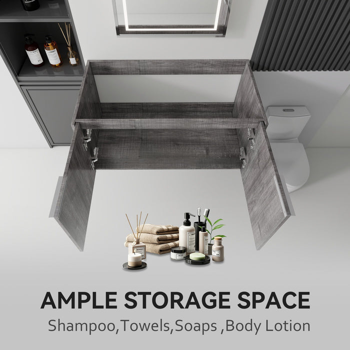 Floating Bathroom Vanity Cabinet With Soft Close Double Doors, Spacious Interior Storage, Wall Mounted, Cabinet Only