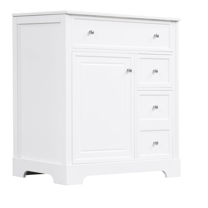 Bathroom Vanity With Sink Top, Cabinet With Door And 2 Drawers - White