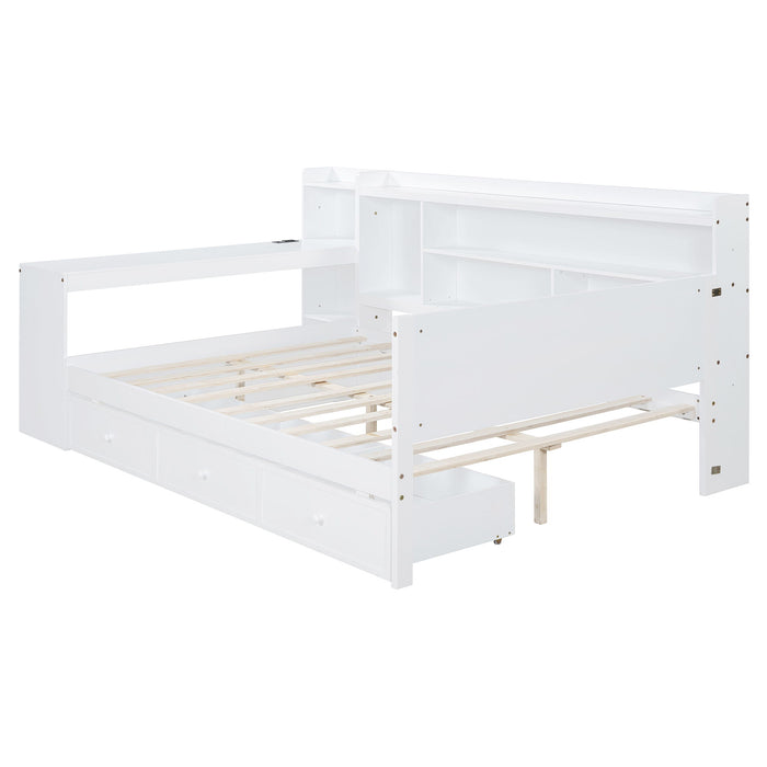 Daybed With 3 Drawers USB Ports And Desk