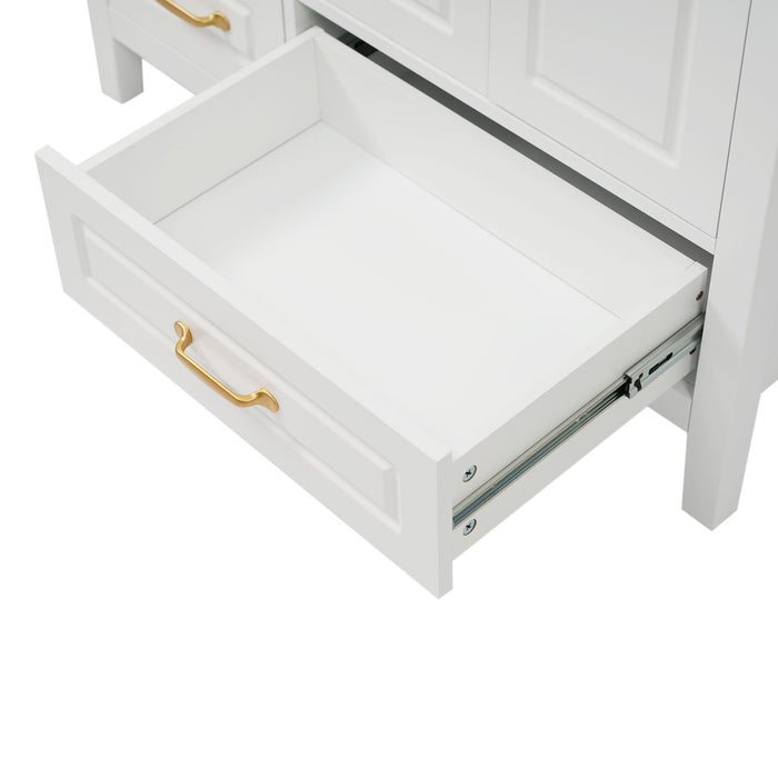 Bathroom Vanity With Sink, Soft Closing Doors & Drawers, Metal Handles