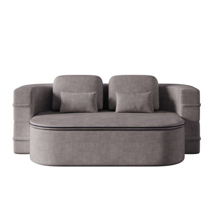 2 In 1 Foldable Sofa Bed With Multi Functional Blanket, Floor Lounge Sofa
