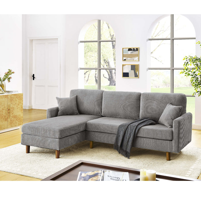Upholstered Sectional With Toss Pillows