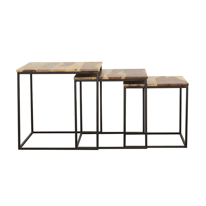 3 Piece Nesting Design Table Set - Brown