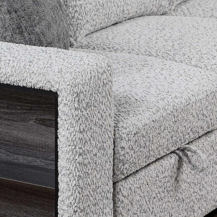Giza - Modular Sectional Sofa With Sleeper, Storage, USB Charging - Gray