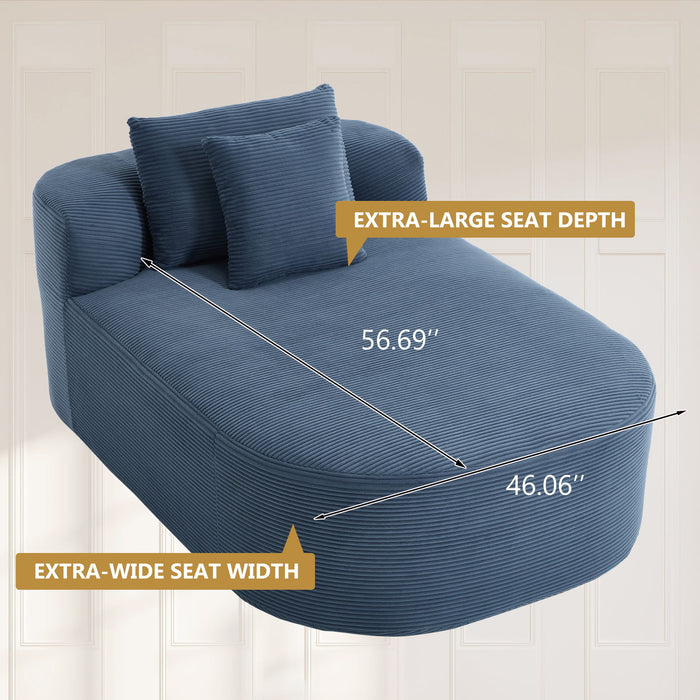 Oversized Chaise Lounge Sofa Bed With Deep Seat And Soft Pillows