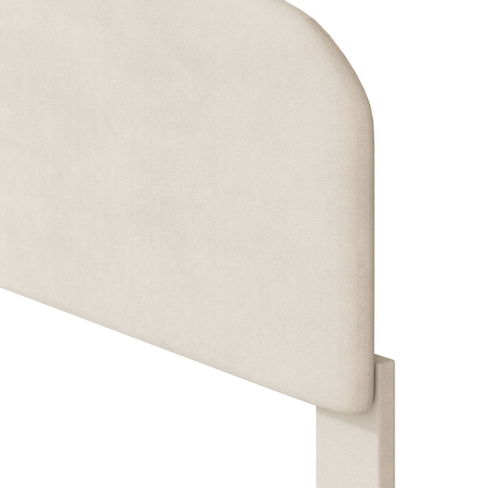 Upholstered Platform Bed With Cloud Shaped Board