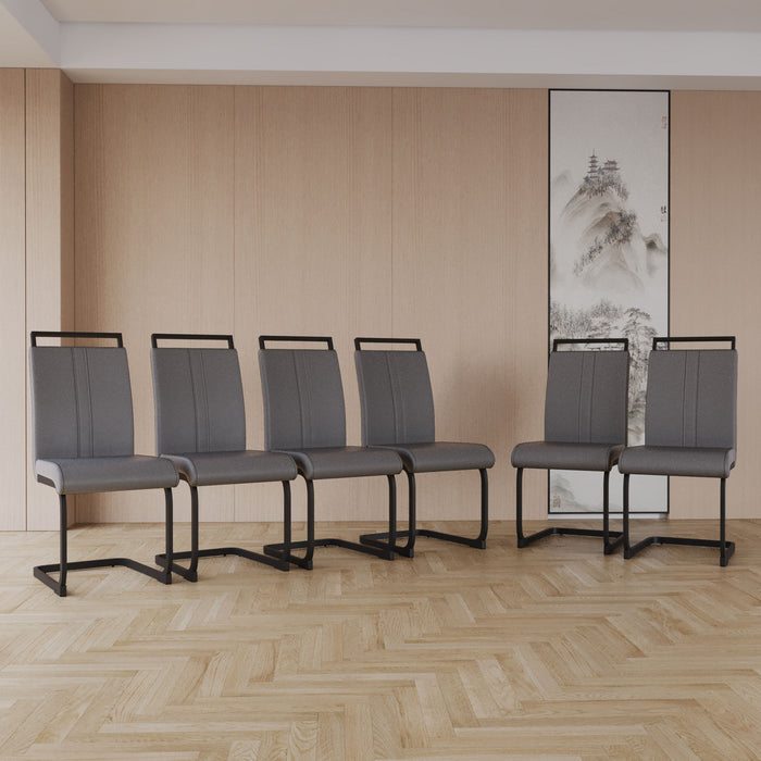 Modern Dining Chairs With High Back Upholstered Design Metal Legs