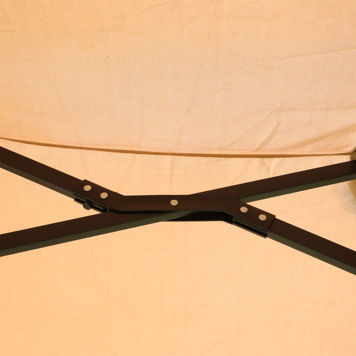 Double- Sided Outdoor Market Umbrella With Lights And Base