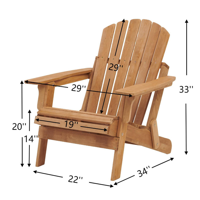 Oversize Outdoor Folding Adirondack Chair, Patio Chair For Garden