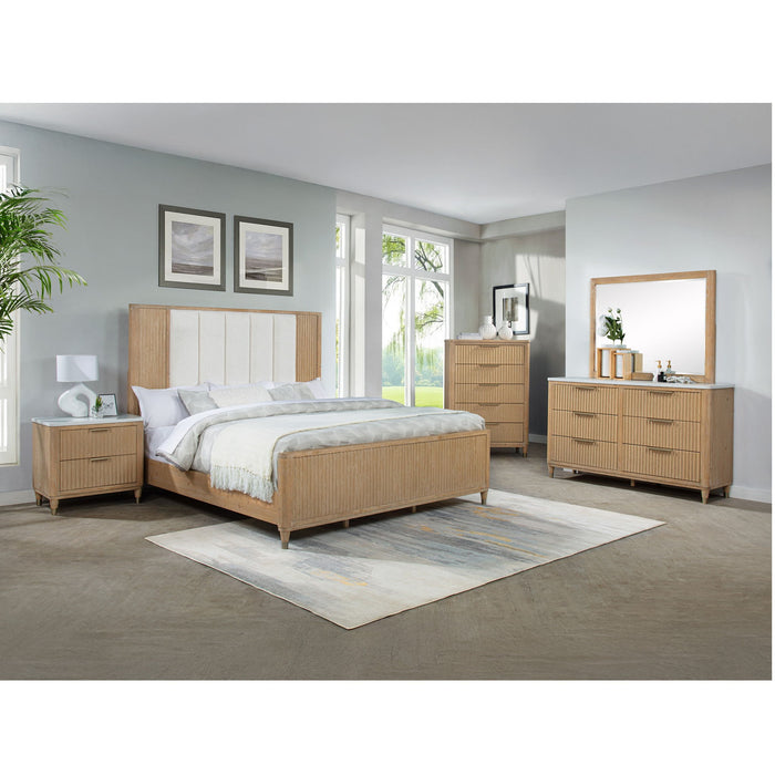 Tall Chest With Full Extension Glides And Accents, Storage Cabinet - Natural Wood