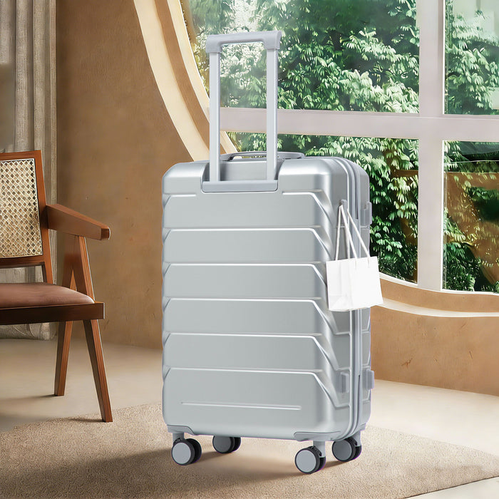 Hard Shell Luggage With Scratch Resistant Surface, 4 Wheels, Combination Lock & Side Hooks