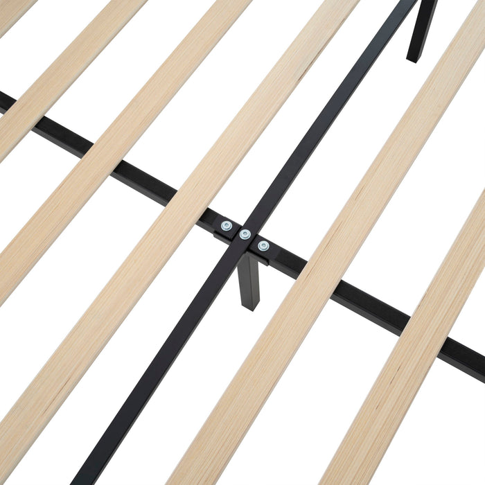 Platform Bed Frame With Tall Headboard And High Footboard