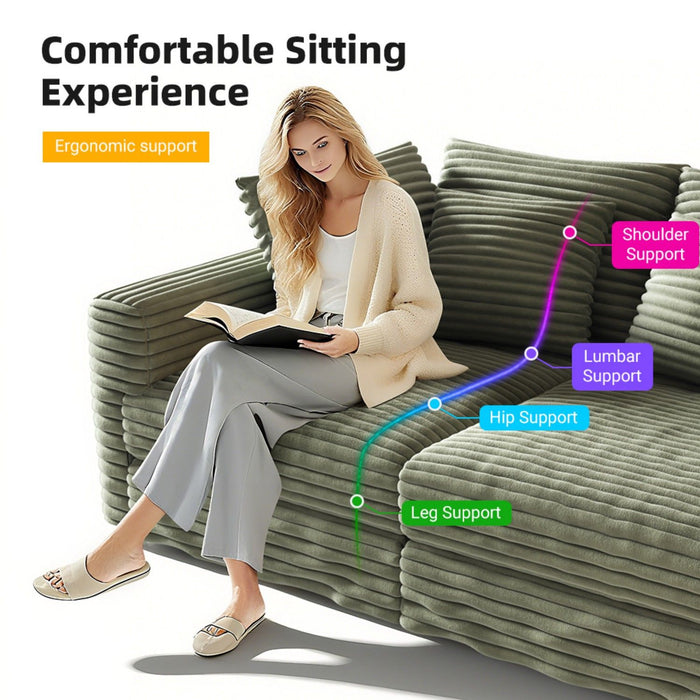 4 Seat Sofa, Deep Seat Couches With Soft Pillows