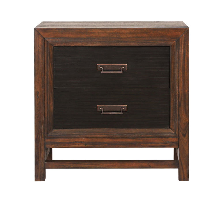 2 Drawer Nightstand, 2 Tone - Brown
