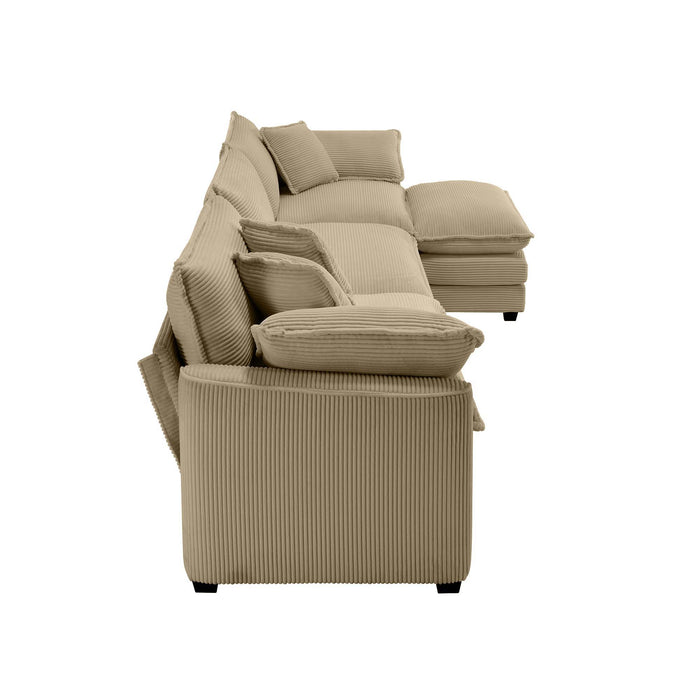 Oversized Modular Cushion Sofa With Ottoman, Low Back, Deep Seating Sofa Set