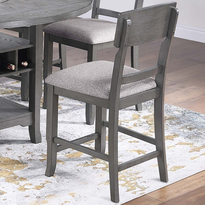Contemporary Counter Height Dining Set With Built In Lazy Susan