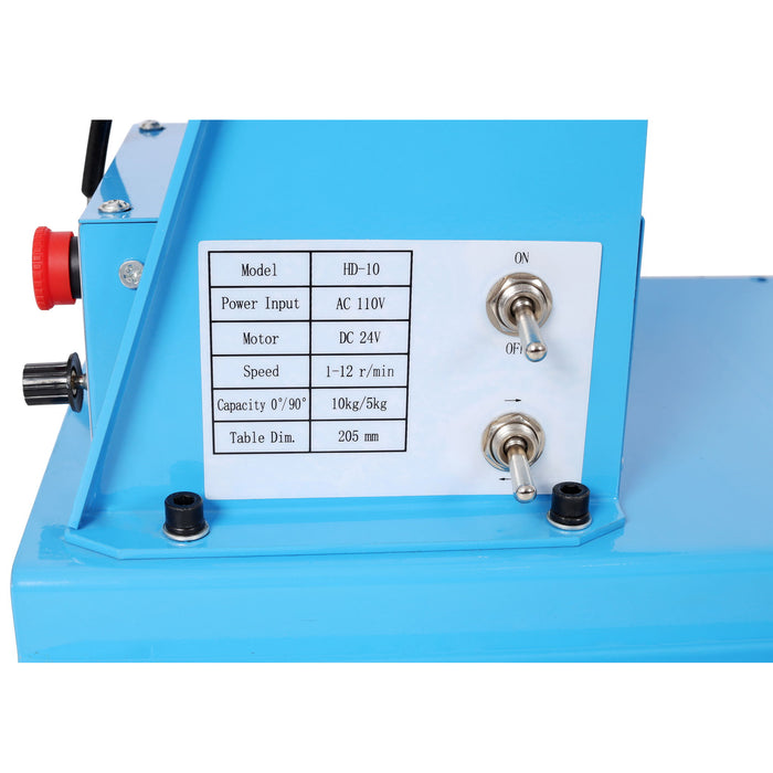 Portable Rotary Welding Positioner With 3 Jaw Lathe Chuck, 0 - 90° Turntable - Blue