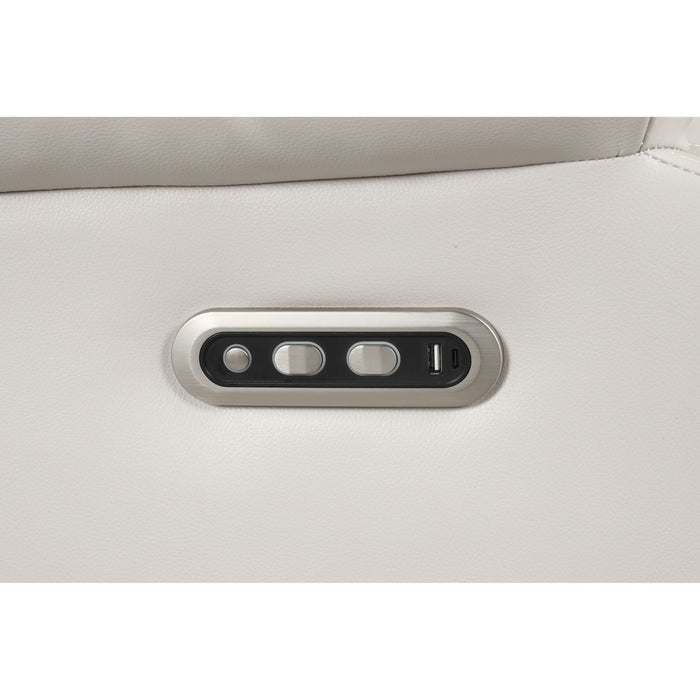 Lacrosse - Power Reclining Sectional Sofa & Bluetooth Speakers, LED Lights, Console Storage, Cup Holders And USB Charging - Beige