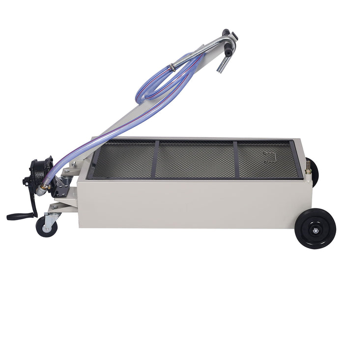 Heavy Duty 20 Gallon Low Profile Oil Drain With Pump Polypropylene - Gray