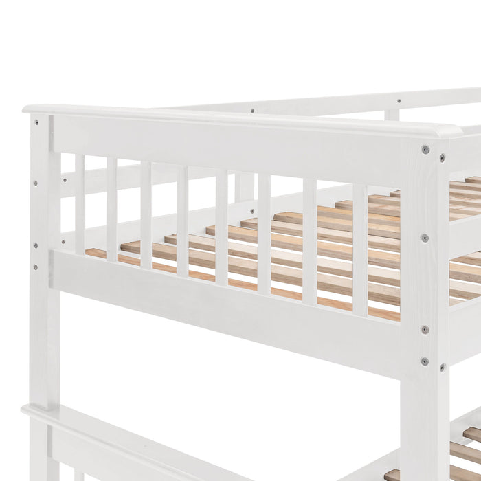 Stairway Bunk Bed With Storage And Guard Rail For Bedroom
