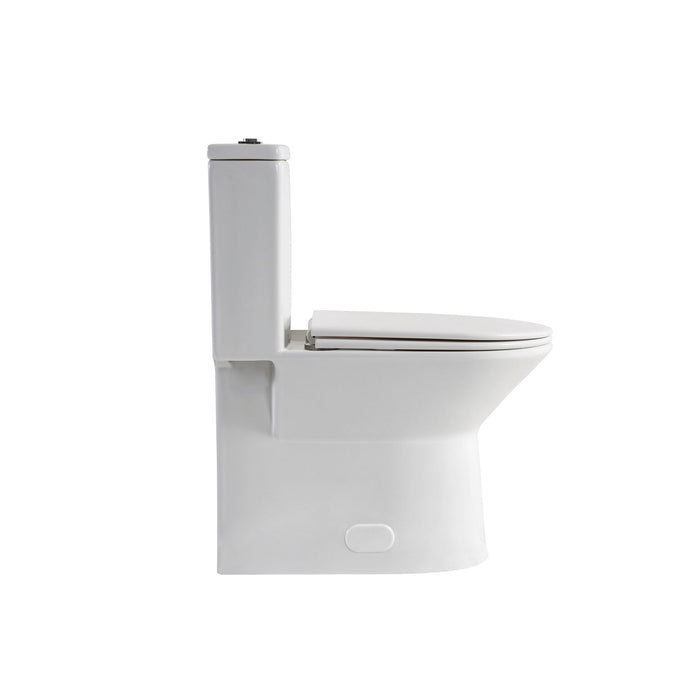 1 Piece Toilet With Dual Flush & Rimless Bowl - Glossy White